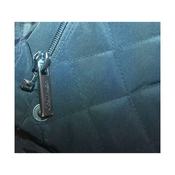 CALVIN KLEIN Black Hooded Quilted Puffer Style Jacket Coat Size Medium - Picture 5 of 9